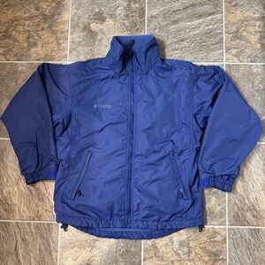 Columbia Womens Winter Jacket S Blue Full Zip Heavy Coat Fleece Lined Insulated